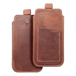 ROYAL Crazy Horse - Leather universal pull-up pocket / brown - Size XL - IPHONE 11 / 12 / 13 / SAMSUNG S7 EDGE
