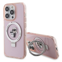 Original faceplate case KARL LAGERFELD KLHMP15XHMRSKCP for iPhone 15 Pro Max (Magsafe / Ringstand KC / pink)