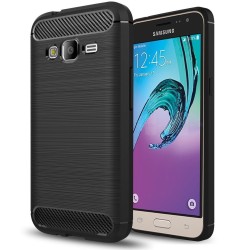 Silikónové puzdro Carbon - Samsung Galaxy J3 2016 čierne