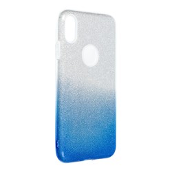 Silikónové puzdro Shining - Apple iPhone XS Max strieborné / modré
