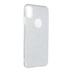 Silikónové puzdro Shining - Apple iPhone XS Max strieborné