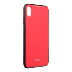 Ochranný kryt Glass - Apple iPhone XS Max červený