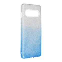 Silikónové puzdro Shining - Samsung Galaxy S10 strieborné / modré
