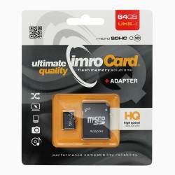 Pamäťová karta Imro Class 10 UHS microSD 64GB s adaptérom SD