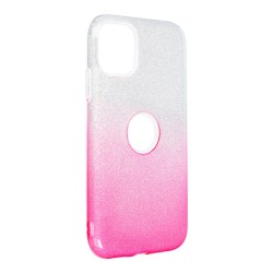 Silikónové puzdro Shining - Apple iPhone 11 strieborné / ružové