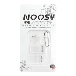 Adaptér NOOSY 3v1 - SIM/Micro SIM/Nano SIM s ihlou biely
