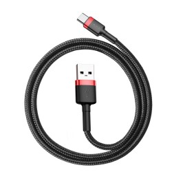 Dátový kábel USB Typ C Baseus Cafule 3A (CATKLF-A91) 0,5 metra červeno-čierny