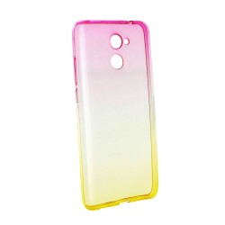 Silikónové puzdro Ombre - Huawei Y7 ružové/žlté