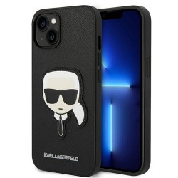 Original faceplate case KARL LAGERFELD KLHCP14MSAPKHK for iPhone 14 PLUS (Saffiano With Karl Head Patch / black)