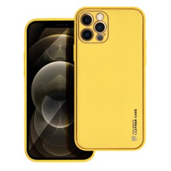 Forcell LEATHER Case for IPHONE 12 PRO yellow