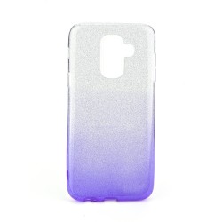 Silikónové puzdro Shining - Samsung Galaxy A6 Plus strieborné / fialové