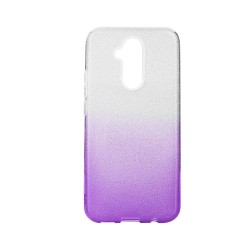 Silikónové puzdro Shining - Huawei Mate 20 Lite strieborné / fialové