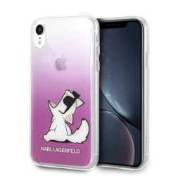 Originálny kryt Karl Lagerfeld (KLHCI61CFNRCPI) Apple iPhone XR transparent / ružový