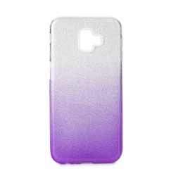Silikónové puzdro Shining - Samsung Galaxy J6 Plus strieborné / fialové