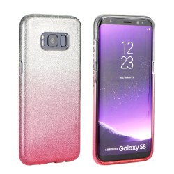 Silikónové puzdro Shining - Samsung Galaxy A8 2018 strieborné / ružové